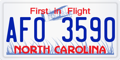 NC license plate AFO3590