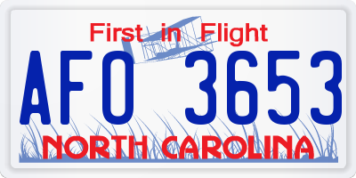NC license plate AFO3653