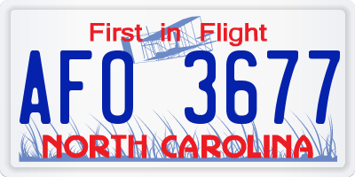 NC license plate AFO3677