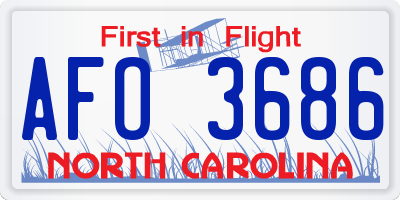 NC license plate AFO3686