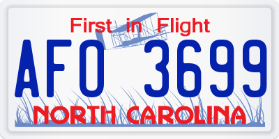 NC license plate AFO3699