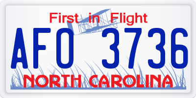 NC license plate AFO3736