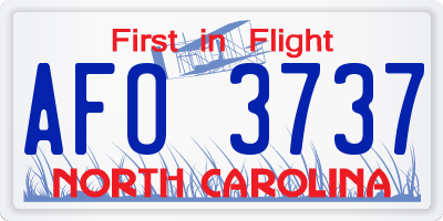 NC license plate AFO3737