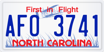 NC license plate AFO3741