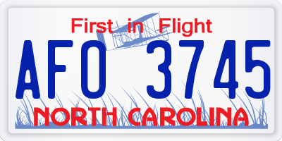 NC license plate AFO3745