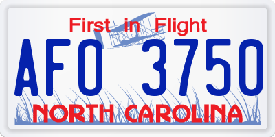 NC license plate AFO3750