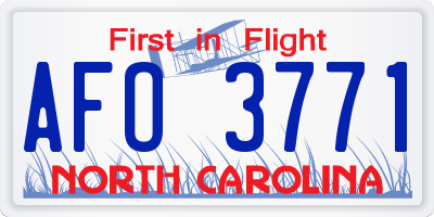 NC license plate AFO3771