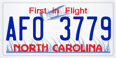 NC license plate AFO3779