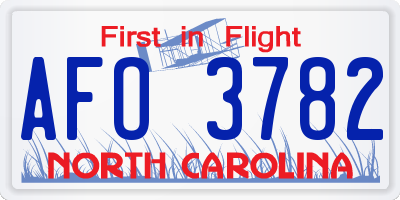NC license plate AFO3782