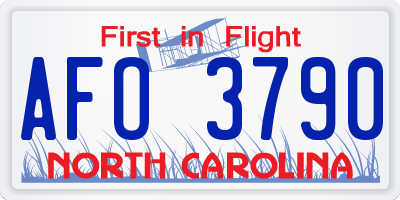 NC license plate AFO3790