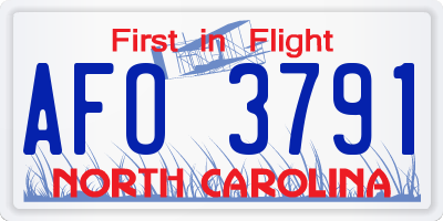 NC license plate AFO3791