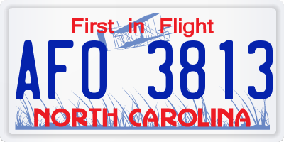 NC license plate AFO3813