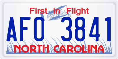 NC license plate AFO3841