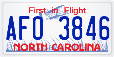 NC license plate AFO3846