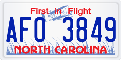 NC license plate AFO3849
