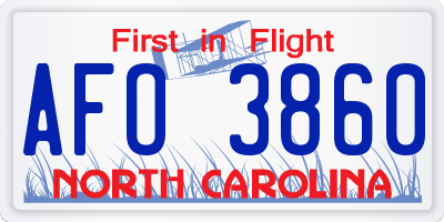 NC license plate AFO3860