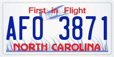 NC license plate AFO3871
