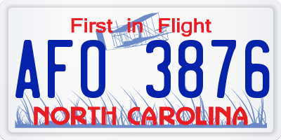 NC license plate AFO3876