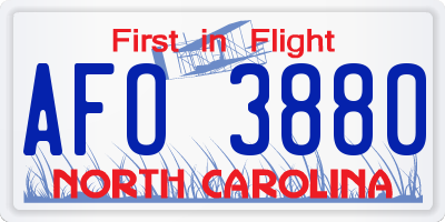 NC license plate AFO3880