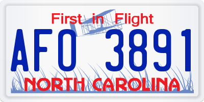 NC license plate AFO3891