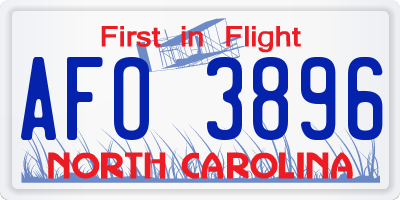 NC license plate AFO3896