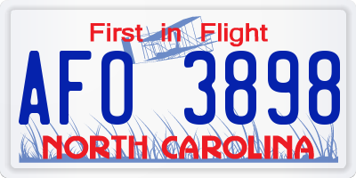NC license plate AFO3898