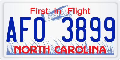 NC license plate AFO3899