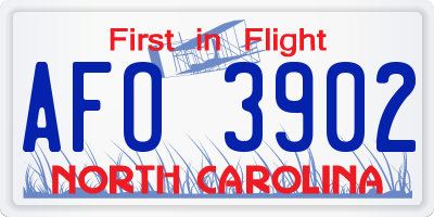 NC license plate AFO3902