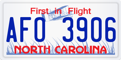 NC license plate AFO3906