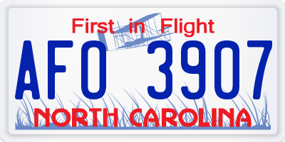 NC license plate AFO3907