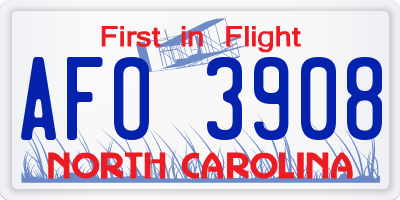 NC license plate AFO3908