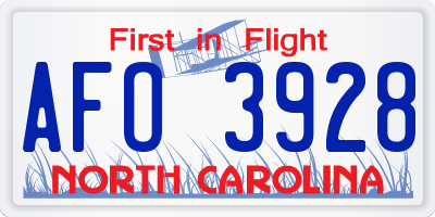NC license plate AFO3928