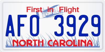 NC license plate AFO3929