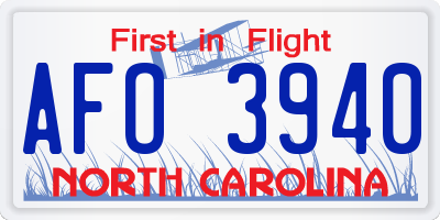 NC license plate AFO3940