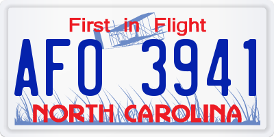 NC license plate AFO3941