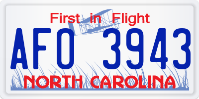 NC license plate AFO3943