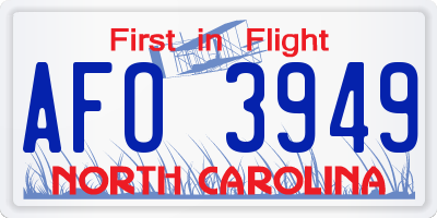 NC license plate AFO3949