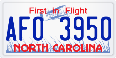 NC license plate AFO3950