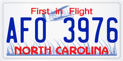 NC license plate AFO3976