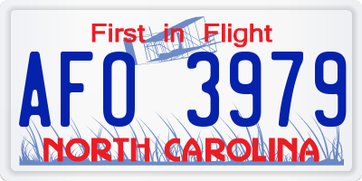 NC license plate AFO3979