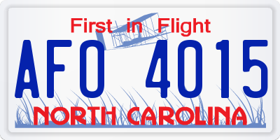 NC license plate AFO4015