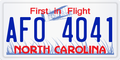 NC license plate AFO4041