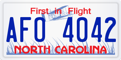 NC license plate AFO4042