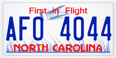 NC license plate AFO4044