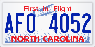 NC license plate AFO4052