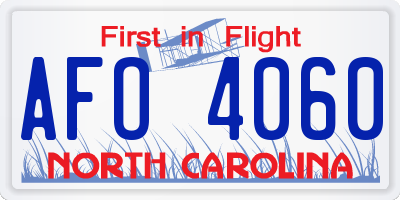 NC license plate AFO4060