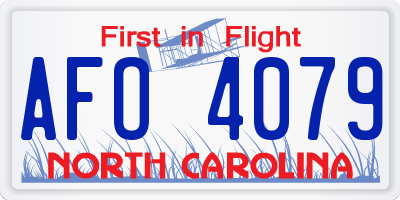NC license plate AFO4079