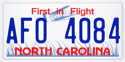 NC license plate AFO4084