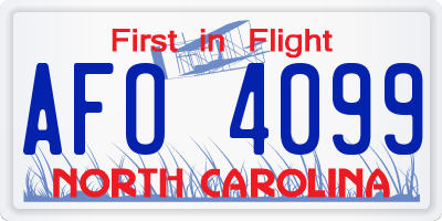 NC license plate AFO4099