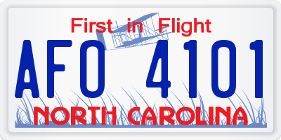 NC license plate AFO4101